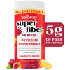 Bellway Super Fiber Powder + Fruit, Sugar Free Psyllium Husk Fiber Supplement, Raspberry Lemon, 60 Servings