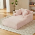 thumbnail image 3 of Lovableguy Oversized Chaise Lounge Chair Indoor,Corduroy Upholstered Single Lounge Couch,Cloud Sleeper Sofa Bed for Living Room,Bedroom,No Assembly Required,Pink, 3 of 7