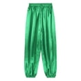 thumbnail image 5 of TiaoBug Men's Shiny Satin Bloomers Pants Elastic Waistband Loose Lantern Pants Belly Dance Trousers Green S, 5 of 6
