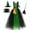 Green, variant on IBTOM CASTLE Girls Witch Halloween Costume Witch Dress up with Broom Hat Cosplay Party Photo Shoot Outfit for Kids 6-7 Years Orange
