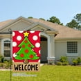 thumbnail image 2 of JOOCAR Christmas Tree Welcome Garden Flag for Winter Christmas Home Outdoor Garden Yard Door Decor 12x18 inch, 2 of 5