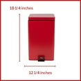 thumbnail image 4 of McKesson Steel Trash Can with Plastic Liner, Step-On, Square - Red, 32 Qt, 1 Ct, 4 of 11