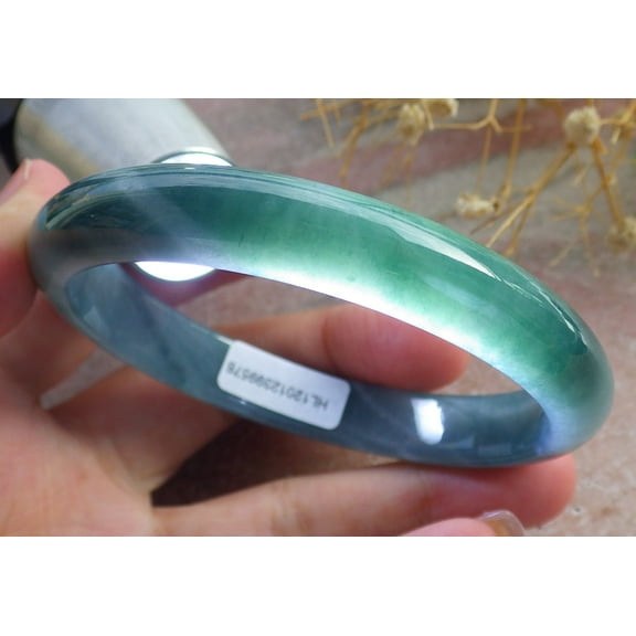 Icy Green Natural A JADE Jadeite Bangle Bracelet 60 mm 683511 TN