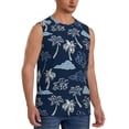 thumbnail image 2 of Balery Hawaii Palms Men's Sleeveless Muscle Shirts Workout Tank Top, Moisture Wicking, Odor Protection-Large, 2 of 8