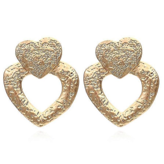 Pendientes de hoja dorada para mujer, estilo retro, informal, exagerado, para fiesta, femenino, E, 2022-A