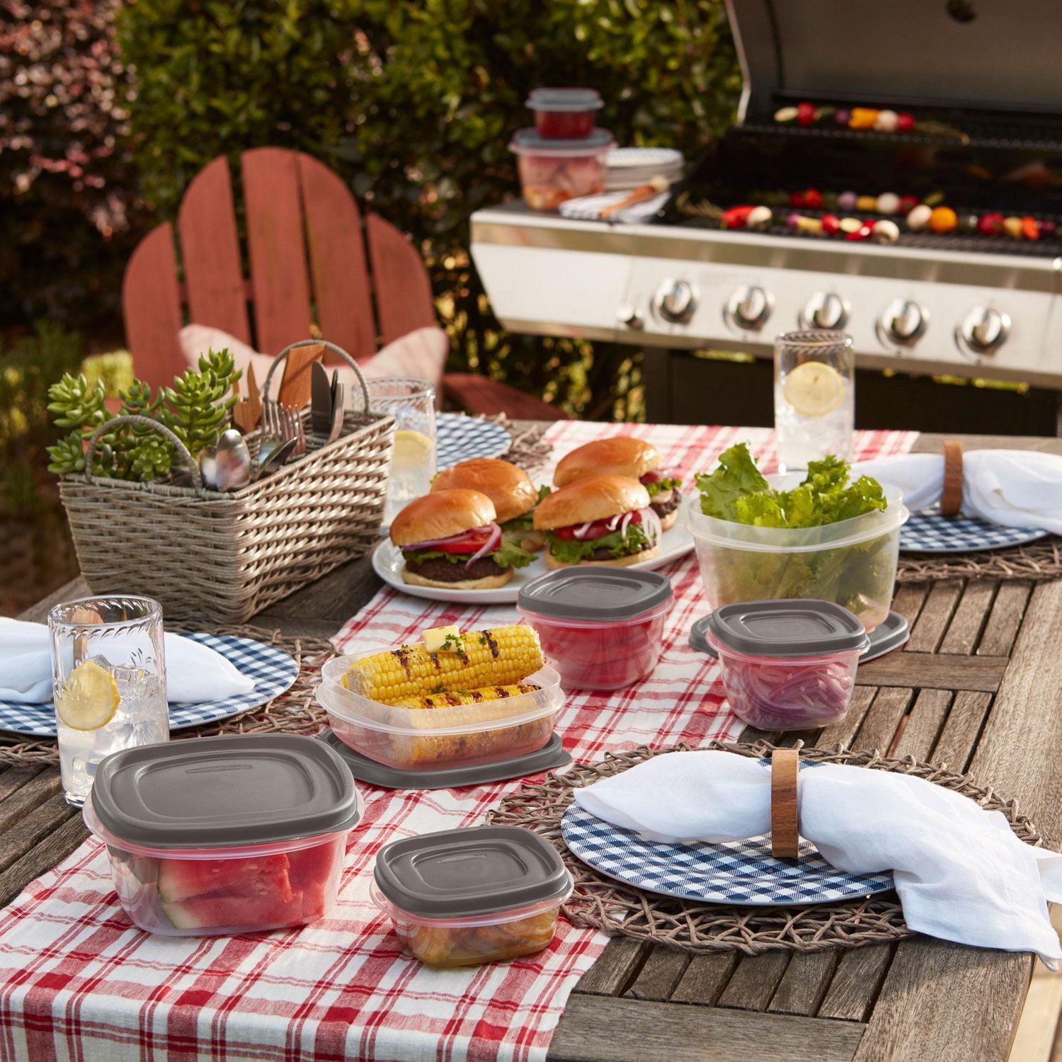 Rubbermaid Easy Find Lids Food Storage Containers, Grey, 40pc