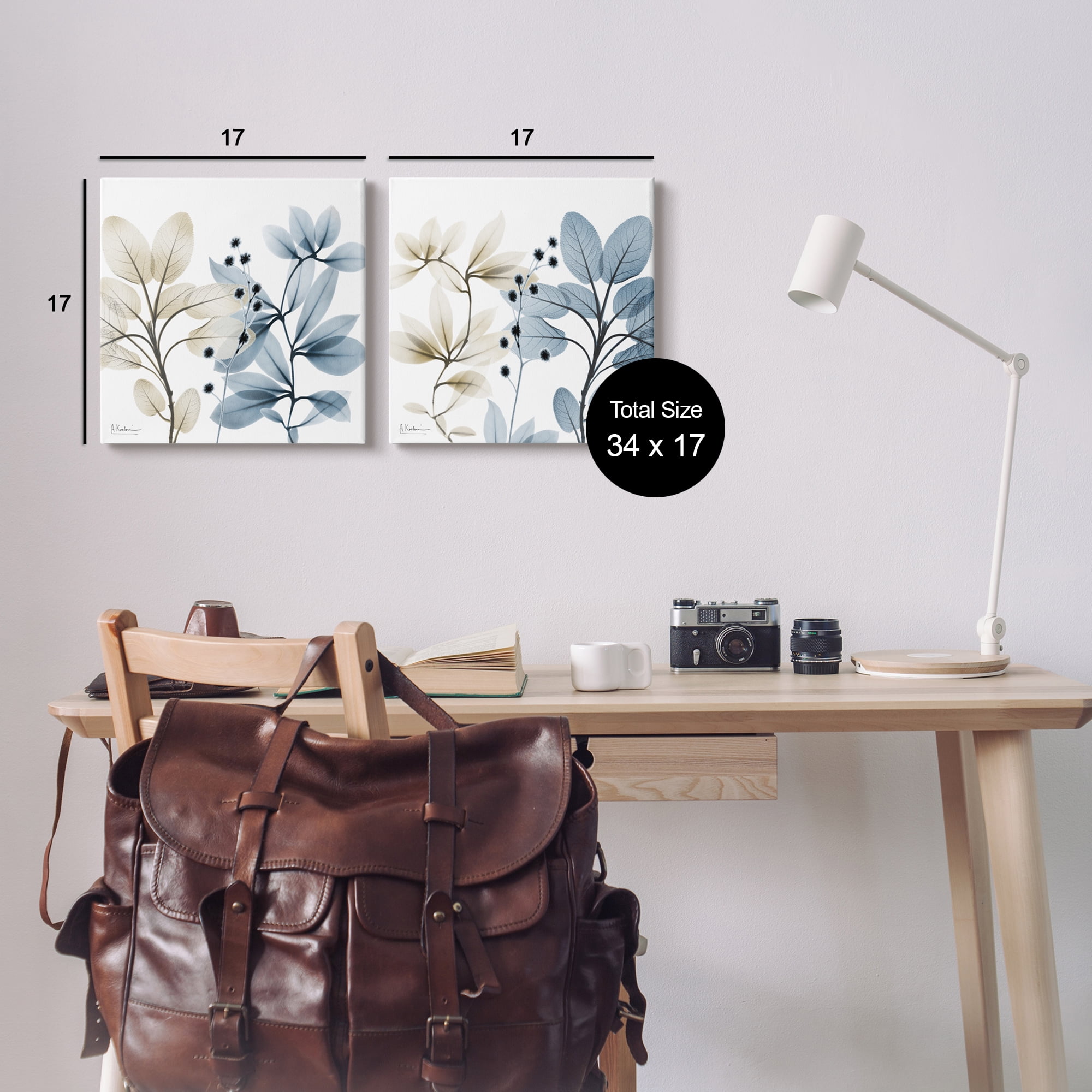 Stupell Industries Contemporary Plant Sprigs Botanical & Floral Painting Gallery Wrapped Canvas Print Wall Art, 17 x 17, Set of 2