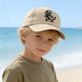 thumbnail image 2 of Krdevn White Dinosaur Embroidery Contrast Stitch Washed Kids Baseball Cap Adjustable Casual Outdoor Sun Hat for Toddler Boys Girls, 2 of 9