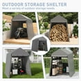 thumbnail image 7 of Outdoor Portable Storage Shelter Shed,Carport Storage Shed with Roll-Up Zipper Door,Portable Garage Carport for Motorcycle Waterproof and Uv Resistant Anti-Snow Portable Garage Kit Tent, 7 of 7