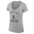 thumbnail image 2 of Women's G-III 4Her by Carl Banks Heather Gray Chicago White Sox Super-Slim Fit Lightweight Team Logo Graphic V-Neck, 2 of 5