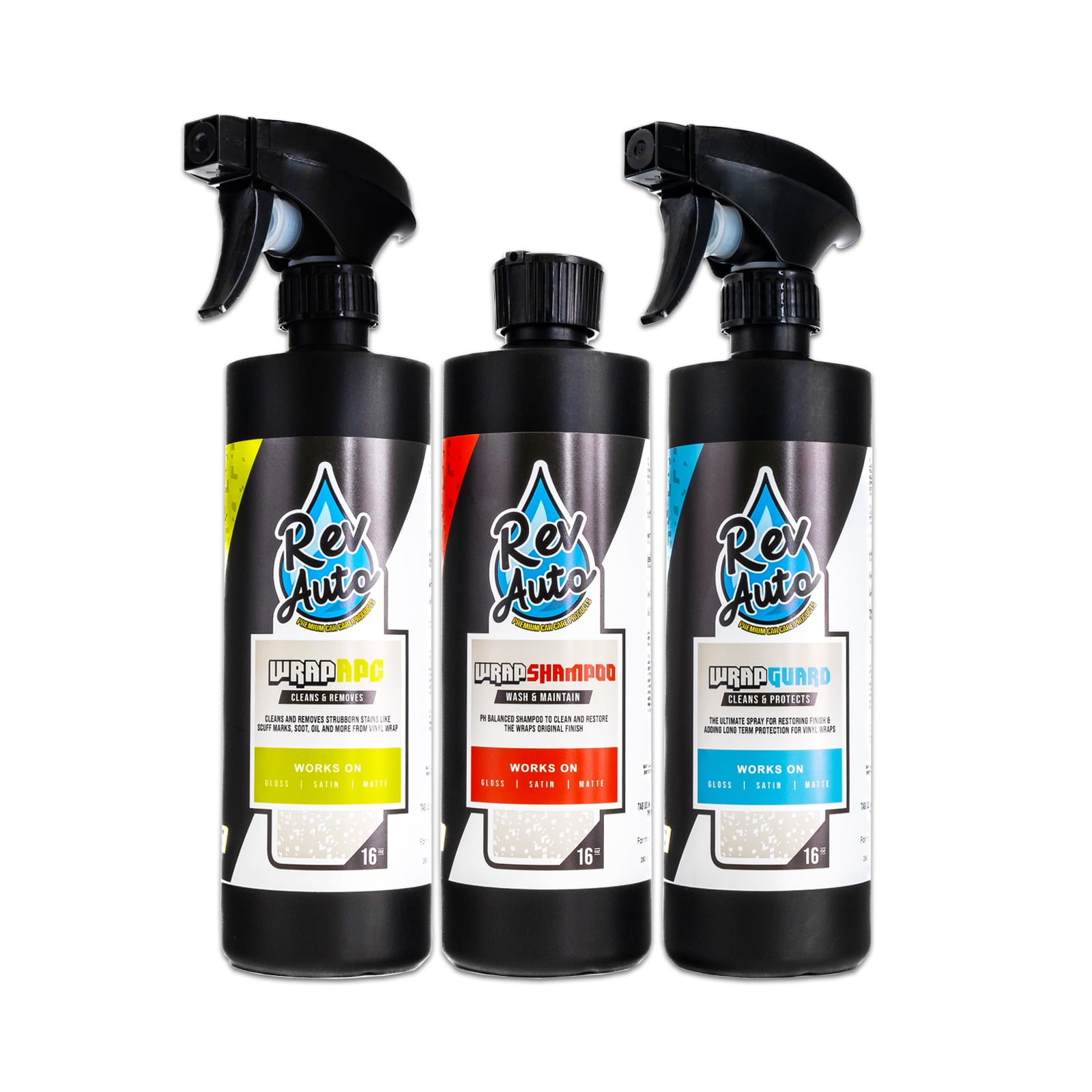 REV Auto Complete Vinyl Wrap Care Kit Automotive Exterior Cleaning