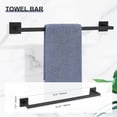 thumbnail image 2 of PinesC Matte Black Towel Bar Set, Bathroom Hardware Set Bathroom Towel Rack Set SUS304 Stainless Steel Bathroom Accessories Wall Mounted, 23.6 Inch Matte Black, 2 of 5