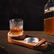 thumbnail image 2 of Posavasos Cenicero De Cigarros Con Bandeja De Metal Desmontable Para Vaso De Whisky, Decoración De Madera Rústica, Regalo Perfecto Para Hombres - 28 X 12 X 6 Cm, 2 of 5