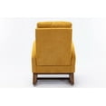 thumbnail image 5 of Rocking Chair, High Backrest Upholstered Velvet Accent Armchair with Rubber Wood Legs and Side Pocket, Comfy Glider Rocker Chair for Living Room and Bedroom, Yellow, 5 of 7