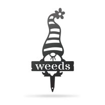 RealSteel, Garden Gnomes Metal Plant Labels, Vegetable, Herb Markers, Outdoors (WEEDS-Large)