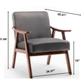 thumbnail image 5 of Grey Mid-Century Chair with Soft Velvet / Ideal for Small Rooms and Cozy Corners, 5 of 5