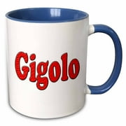 3dRose Gigolo. Popular saying - Two Tone Blue Mug, 11-ounce