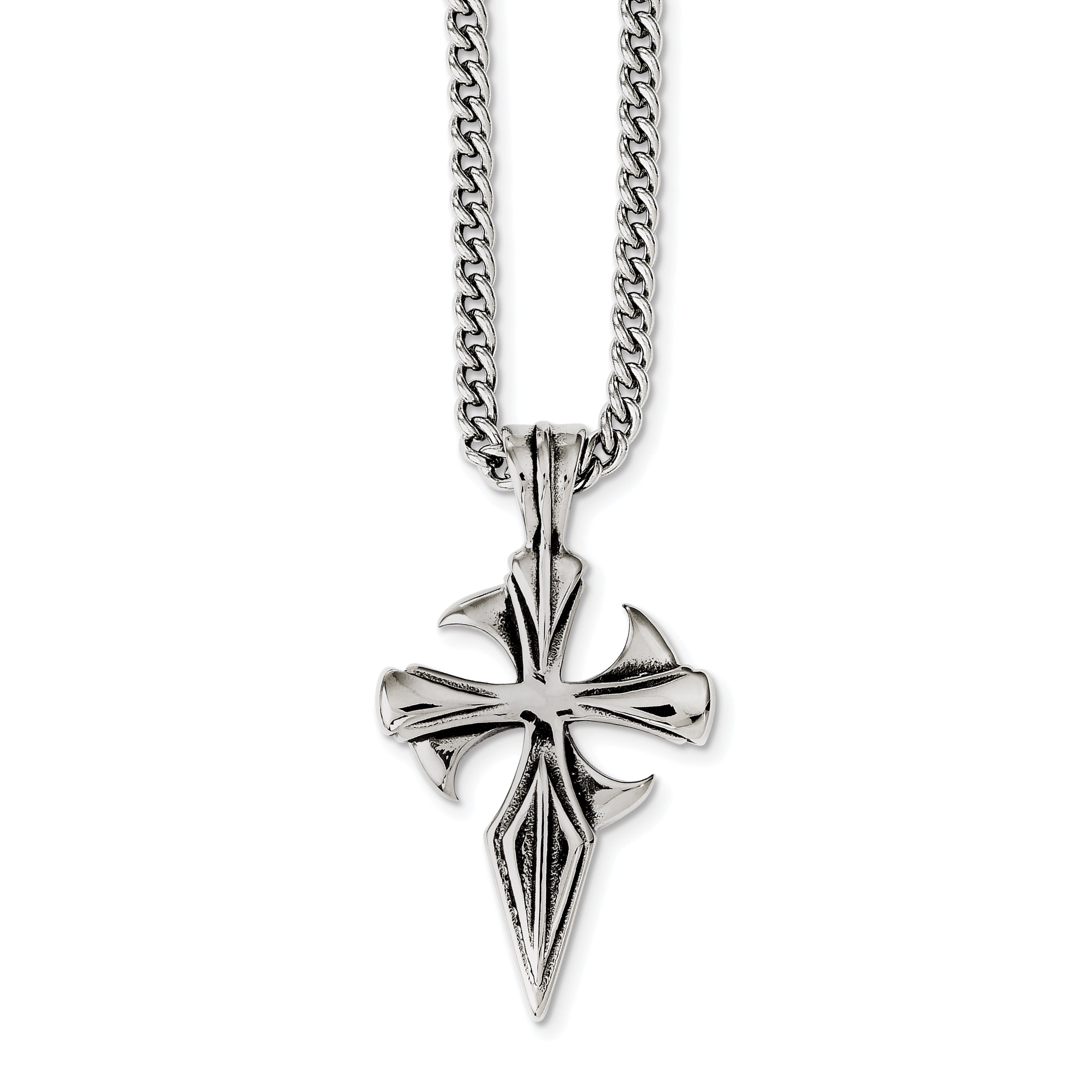 Bonyak Jewelry 18 Inch Rhodium Plated Necklace w// 6mm Sterling Silver Beads and Saint Cecilia Charm