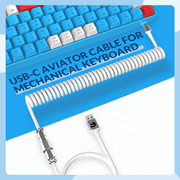 ZIYOULANG T8 60% Gaming Keyboard, 68 Keys Compact Mini Wired Mechanical Keyboard with 18 Chroma RGB Backlit, Blue Switch, USB C Coiled Keyboard Cable for PC Laptop Mac PS4 XBOX -Blue White
