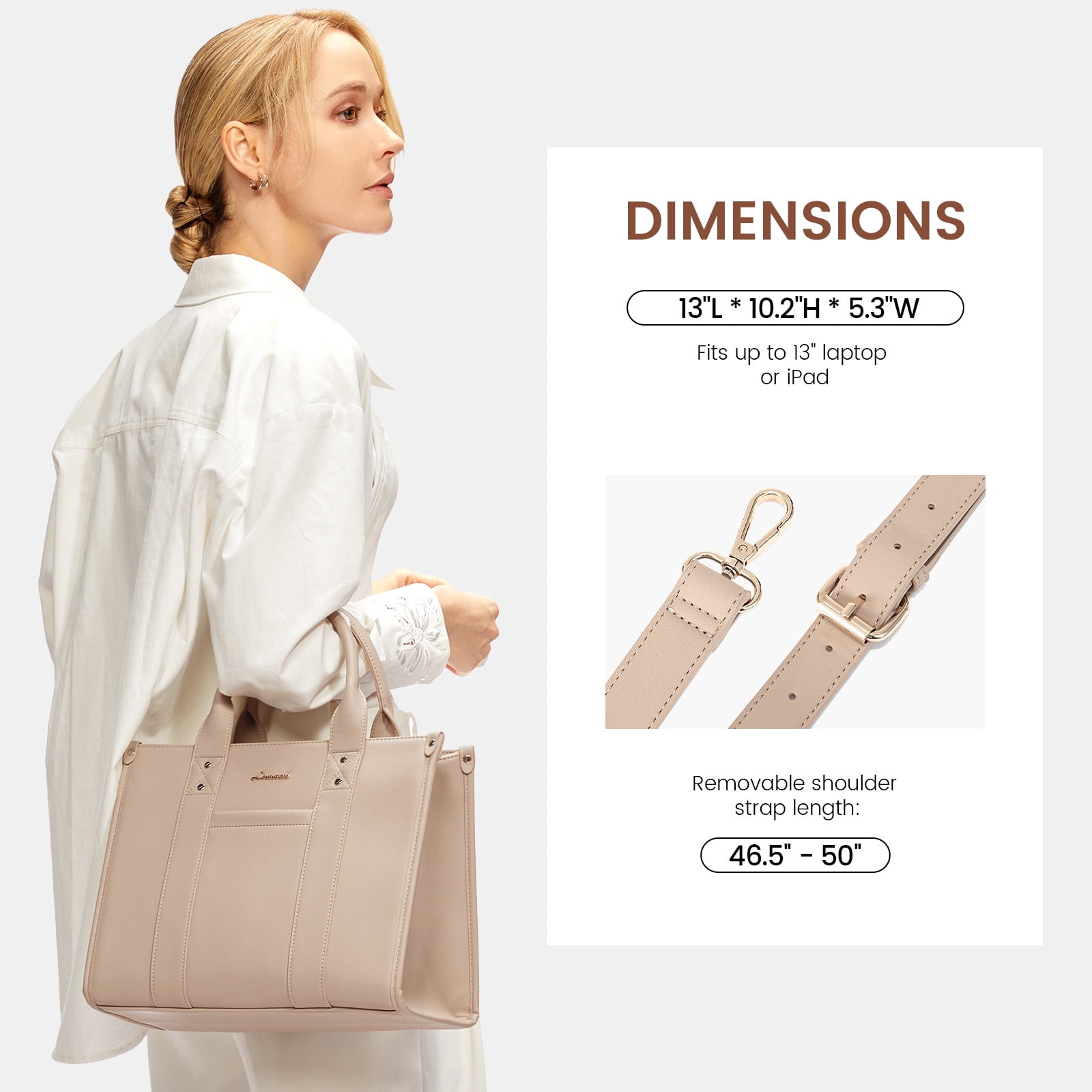 Lovevook Purse and Handbags,Vegan Leather Tote Bag for Women, Zipper Satchel Shoulder Bag Crossbody Bag for Daily