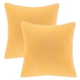 thumbnail image 5 of Phantoscope Soft Corduroy Striped Velvet Series Decorative Throw Pillow, 18" x 18", Soft Orange, 2 Pack, 5 of 6