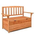 thumbnail image 4 of Zimtown 44" Outdoor Cedar Storage Bench with Backrest and Armrest, Large Patio Deck Box for Garden Tools and Cushions, 4 of 11