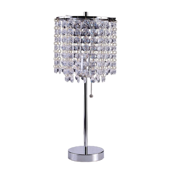 20â€ Modern Tall Silver Crystal Chandelier Lamp