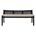 thumbnail image 2 of Contemporary Home Living Low Profile Framed Woven Rattan Cane Bench - 52.5" - Black, 2 of 4