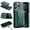 Green, variant on Magnetic Detachable Wallet Case For iPhone 13, Compatible with Mag Safe, 2-in-1 PU Leather Back Folio Kickstand Flip Cover with Multi-Card Slots [RFID Blocking] Slim Case,Purple