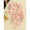 thumbnail image 2 of Spewahor Baby Girl Fall Clothes Long Sleeve Sweatshirts Elastic Waist Long Pants 2Pcs Halloween Outfit Set, 2 of 9