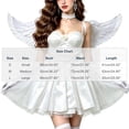 thumbnail image 4 of YTCAMLO 5PC Womens Angel Costume, Fashion Mini Dress with Back Ornament necklace gloves Headwear, Halloween Costumes for Party, 4 of 6