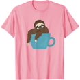thumbnail image 1 of Coffee Drink Lover Happy Sloth Animal Sitting in Coffee Cup T-Shirt, 1 of 1