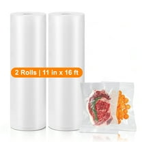 GARITIN Vacuum Sealer Rolls Bags, 2 Rolls 11" x 16ft Custom Length Vacuum Seal Bags for Airtight Food Storage, Vacuum Bags for Vacuum Sealer Machines