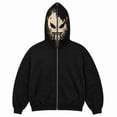 thumbnail image 2 of FOPSUFGWFO Halloween Demon Face Print Hoodie for Men Full Zip Ghost Mask Graphic Sweatshirt Long Sleeve Tops for Cosplay, Party XL, 2 of 4