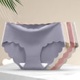 thumbnail image 2 of Delna Ropa Interior De Seda De Hielo Sin Costuras Para Mujer Entrepierna De Algodón Puro Transpirable Para Adolescentes , Calzoncillos , Pantalones De Cintura Media Gran Tamañopangjing, 2 of 4