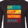 thumbnail image 4 of Inktastic Skateboarding Eat Sleep Skateboard Repeat Long Sleeve Youth T-Shirt, 4 of 5
