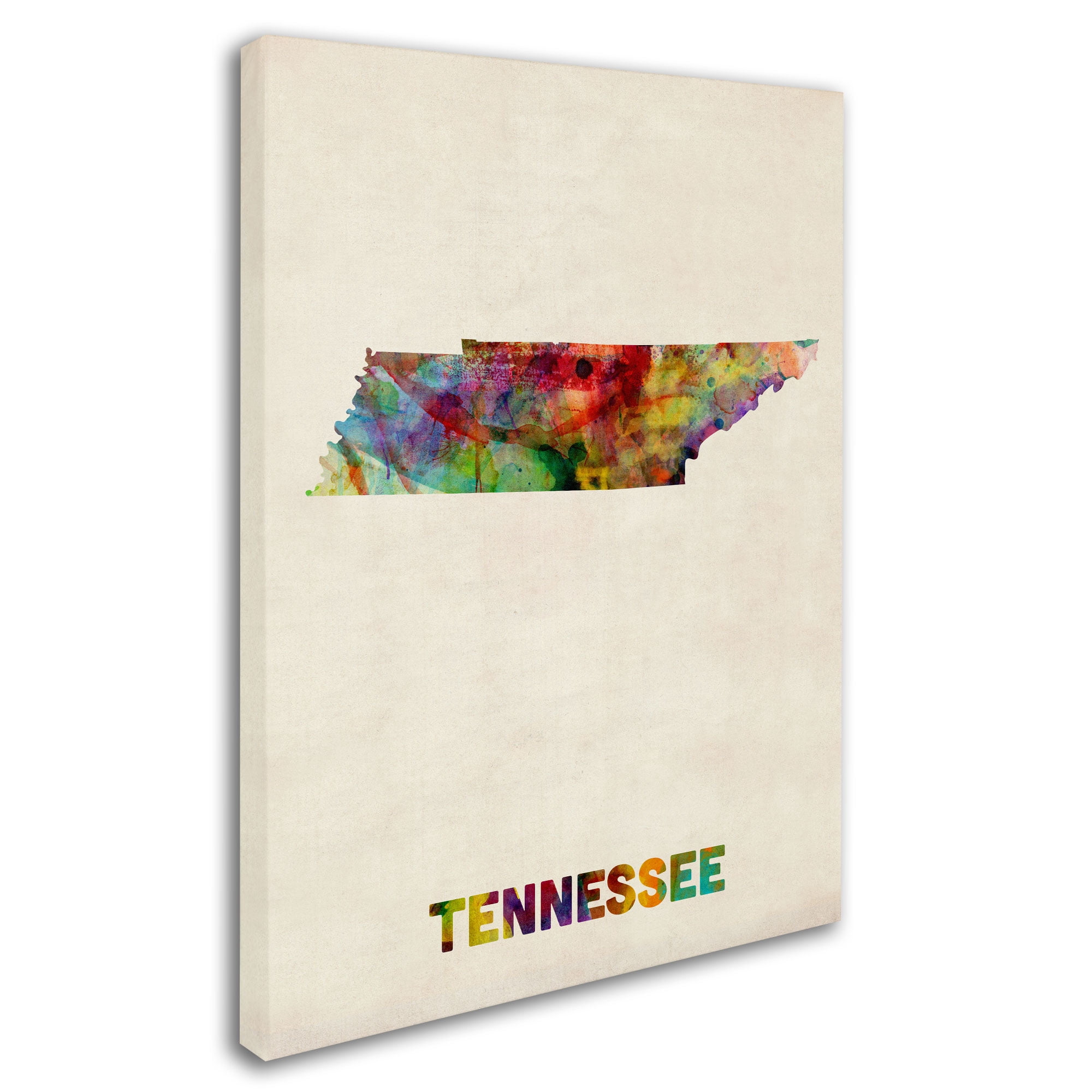 Trademark Fine Art "Tennessee Map" Canvas Wall Art by Michael Tompsett