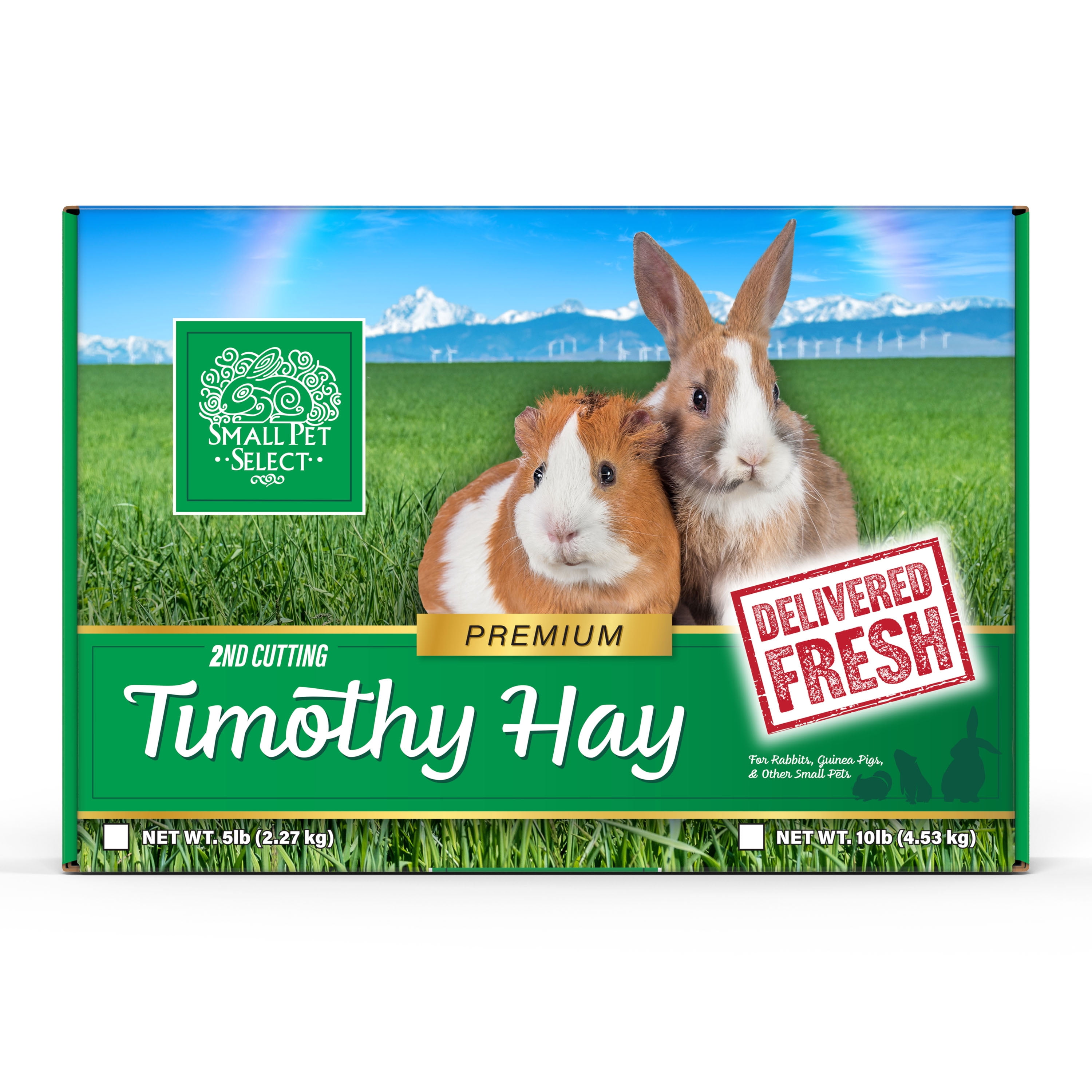 Small Pet Select 2nd Cutting Perfect Blend Timothy Hay Pet Food for Rabbits, Guinea Pigs, Chinchillas and Other Small Animals, Premium Natural Hay Grown in The US, 2 LB