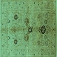 thumbnail image 1 of Ahgly Company Machine Washable Indoor Square Oriental Turquoise Blue Industrial Area Rugs, 4' Square, 1 of 4