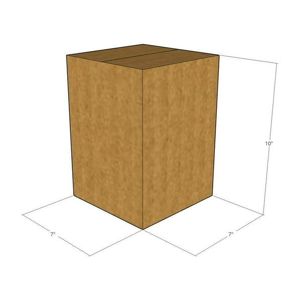 7x7x10 Kraft Brown Corrugated Shipping Boxes, 32 ECT Single-Wall, Qty 5