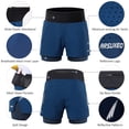 thumbnail image 2 of Arsuxeo B233 Multi-Functional Running Shorts with Storage Belt, Breathable & Quick-Dry, Reflective Accents, Elastic Waistband, EU Size L, Army Green, 2 of 6
