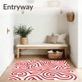 thumbnail image 3 of ODIKA 3'x5' Machine Washable Non-Slip Area Rug, Cane Stripe Swirl Yuletide with Peppermint Design High Traffic Rug with Pad, Red, 611545, 3 of 8