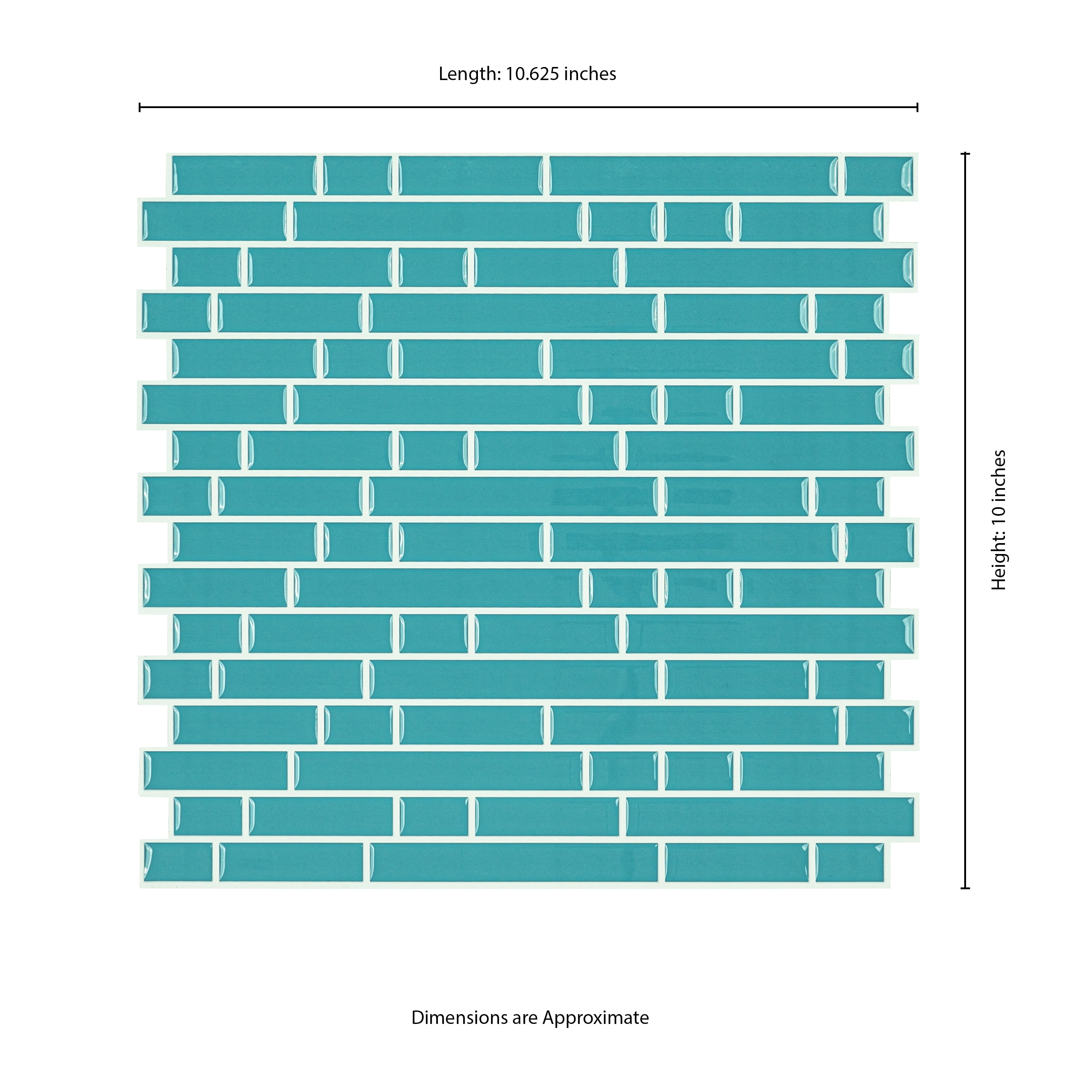 Mainstays Blue Interlocking Peel & Stick Mosaic Wall Tile (2.84 Sqft / pack)