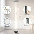 thumbnail image 4 of Floor Lamp, 30W/2400LM Sky LED Modern Torchiere 3 Color Temperatures Super Bright-Tall Standing Pole Light with Remote And Touch Control for Living Room, Bed Room, Office (Black), 4 of 9