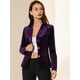 thumbnail image 3 of Chaqueta de terciopelo Allegra K con Botón de Solapa Púrpura M, 3 of 6