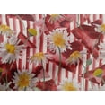 thumbnail image 4 of oneOone Cotton Poplin Dark Peach Fabric Stripe|Triangle & Daisy Floral Sewing Material Print Fabric By The Yard 56 Inch Wide, 4 of 4