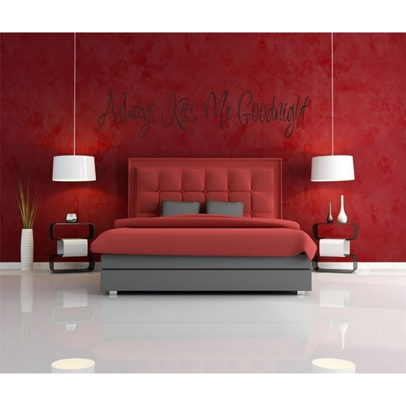 Children Always Kiss me Goodnight Cute Quotes & Sayings Wall Decal Decoration Always Kiss Me Goodnight Cute Typography Lasts Years and Easily Removable - Size: 4 In(W) x 10 In(H)