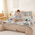thumbnail image 4 of Manfei Happy Camping 7pcs Queen Bedding,Rustic Farmhouse Cabin Bedding Comforter Set Queen,Brown,Light Gray Reversible, 4 of 7