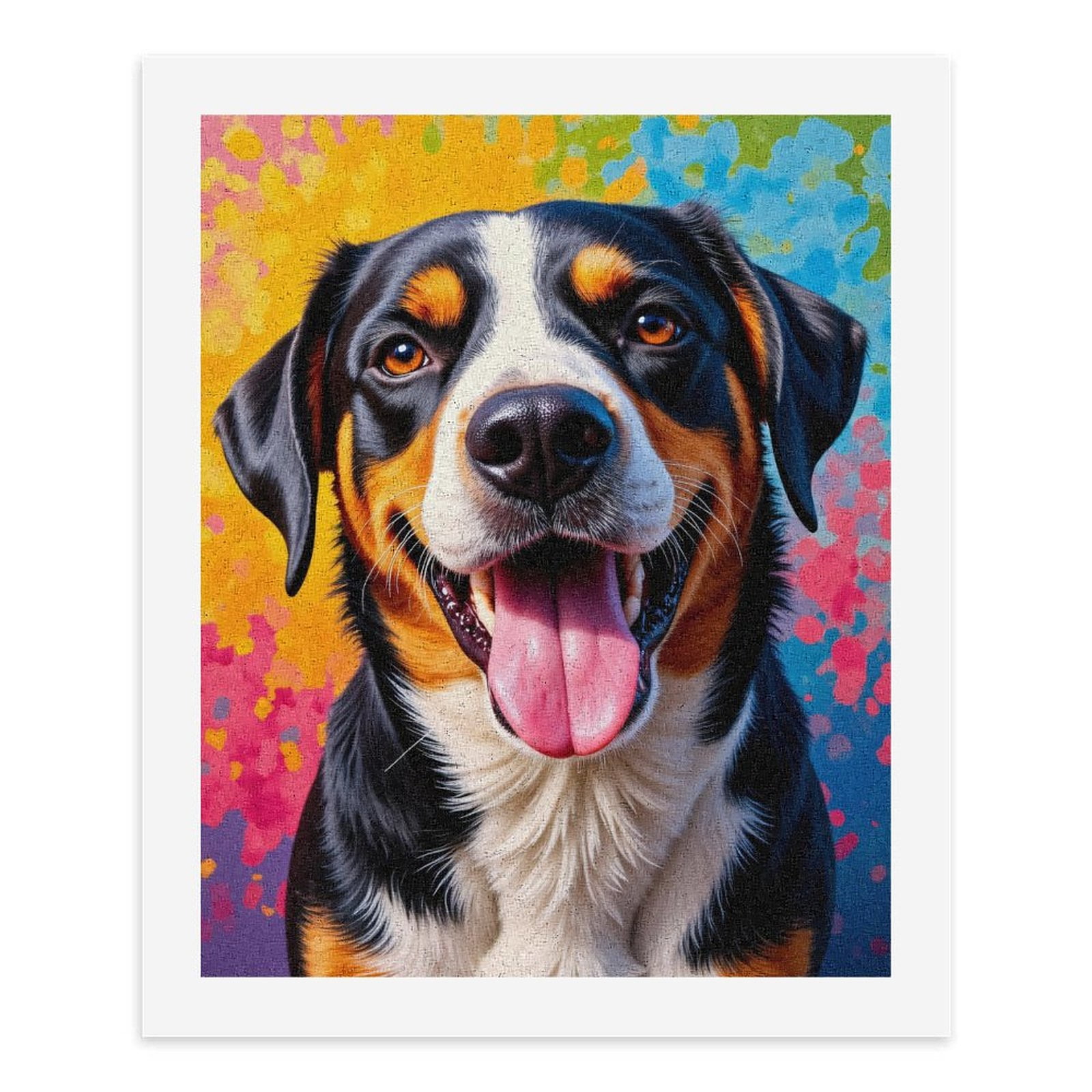 Paint By Numbers Kit for Adults Beginner - DIY Colorful Dog Portrait Art Bright Canvas Painting Kits for Adults, Frameless Paint By Number for Adults for Home Wall Decor 16x20 Inch