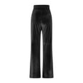 thumbnail image 6 of Black Womens Pants Womens Daily Elastic Waist Straight Solid Color Casual Pants Loose Long Corduroy Trousers Casual Pants Women, 6 of 6